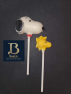 589sp Pudgy Beagle Dog Face and Bird Chocolate or Hard Candy Lollipop Mold